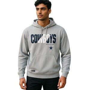 NFL DALLAS COWBOYS OFFICIAL COMBINE TRAINING NEW ERA MENS GRAY HOODIE L